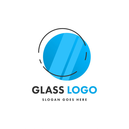 Glass logo design template. Creative flat design glass logo template. Creative concept logo design of glassのイラスト素材