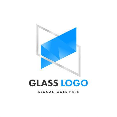Glass logo design template. Creative flat design glass logo template. Creative concept logo design of glassのイラスト素材
