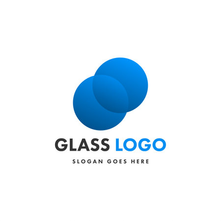 Glass logo design template. Creative flat design glass logo template. Creative concept logo design of glassのイラスト素材