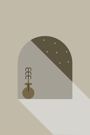 House window illustration background. Minimalist house window background.のイラスト素材