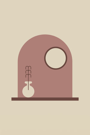 House window illustration background. Minimalist house window background.のイラスト素材