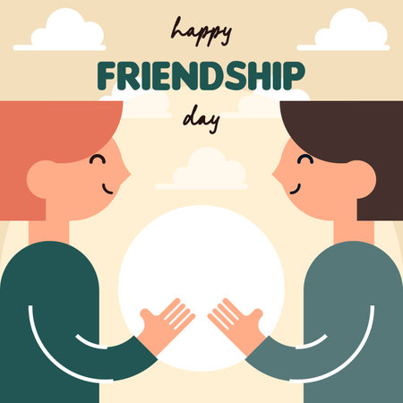 Happy friendship day illustration background. International friendship day backgroundのイラスト素材