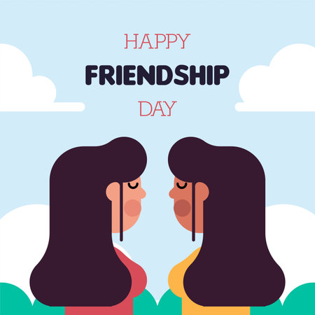 Happy friendship day illustration background. International friendship day backgroundのイラスト素材