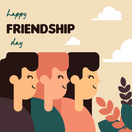 Happy friendship day illustration background. International friendship day backgroundのイラスト素材