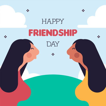 Happy friendship day illustration background. International friendship day backgroundのイラスト素材