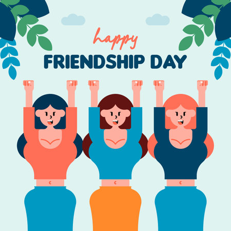 Happy friendship day illustration background. International friendship day backgroundのイラスト素材