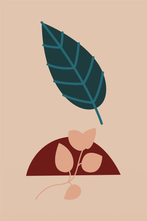 Abstract bohe art poster background. Boho art print decorのイラスト素材