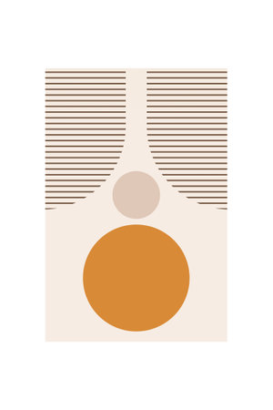 Flat abstract boho geometric shape background. Abstract shape bohemian art backgroundのイラスト素材