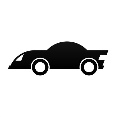 Flat car silhouette icon. Cute car design asset. silhouette car design for kidsのイラスト素材