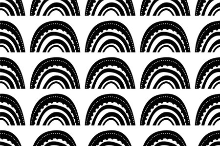 Rainbow seamless pattern background. Scandinavian rainbow seamless pattern background illustration. Wrapping paper rainbow seamless pattern backgroundのイラスト素材