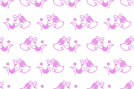Dog seamless pattern background. Cute animal seamless pattern background. Wrapping paper seamless patternのイラスト素材