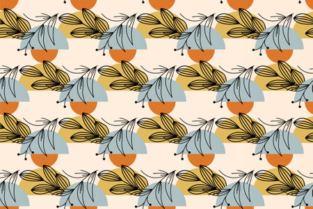 Abstract floral seamless pattern background. Boho floral seamless pattern backgroundのイラスト素材