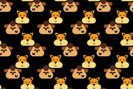 Cute animal seamless pattern background. Nursery room wallpaper seamless pattern. Cute animal wrapping paper seamless patternのイラスト素材