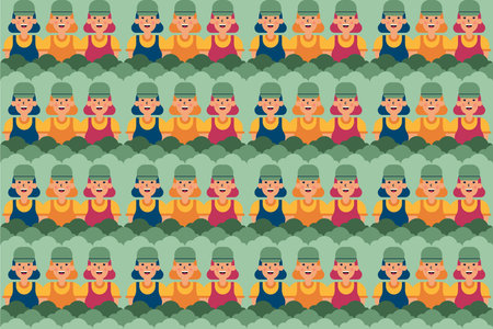 People seamless pattern background. People pattern illustration backgroundのイラスト素材