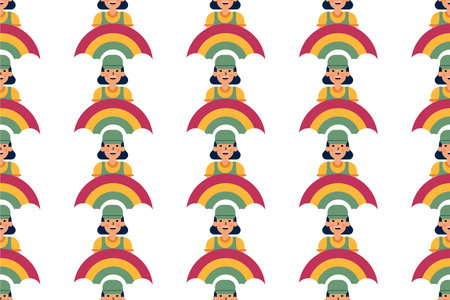 People seamless pattern background. People pattern illustration backgroundのイラスト素材