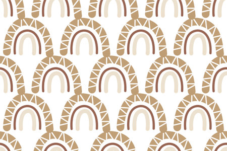 Rainbow seamless pattern background. Scandinavian rainbow seamless pattern background illustration. Wrapping paper rainbow seamless pattern backgroundのイラスト素材