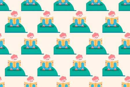 Book seamless pattern background. Book illuistration seamless pattern backgroundのイラスト素材