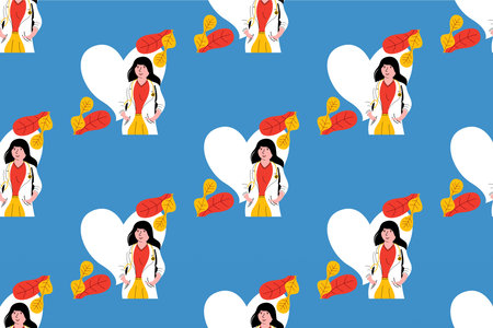 Doctor seamless pattern background. People seamless pattern backgroundのイラスト素材