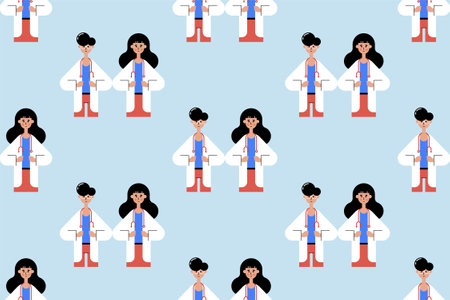 Doctor seamless pattern background. People seamless pattern backgroundのイラスト素材