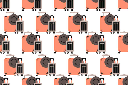 Luggage seamless pattern background. Seamless pattern background with flat luggage icon