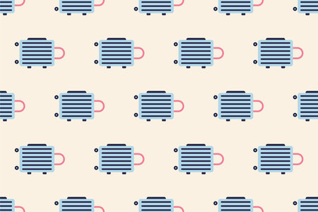 Luggage seamless pattern background. Seamless pattern background with flat luggage iconのイラスト素材