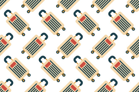 Luggage seamless pattern background. Seamless pattern background with flat luggage iconのイラスト素材