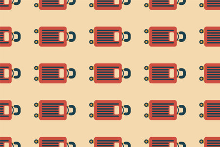 Luggage seamless pattern background. Seamless pattern background with flat luggage iconのイラスト素材