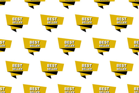 Best seller label seamless pattern background. Ads banner seamless pattern backgroundのイラスト素材
