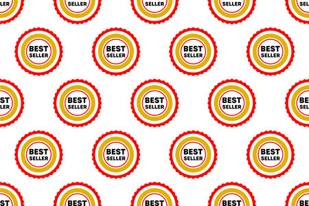 Best seller label seamless pattern background. Ads banner seamless pattern backgroundのイラスト素材