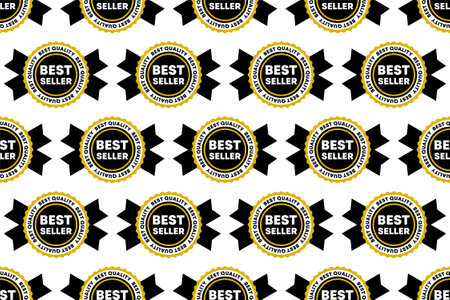 Best seller label seamless pattern background. Ads banner seamless pattern backgroundのイラスト素材