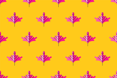 Flat leaf seamless pattern background. Geometric leaf icon seamless pattern backgroundのイラスト素材