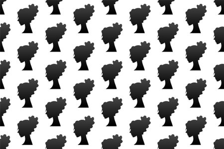Silhouette seamless pattern background. Women silhouette seamless pattern can be used for web banner, wrapping paper, etc.のイラスト素材