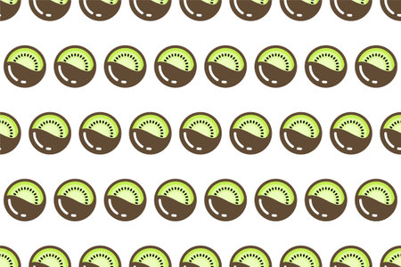 Kiwi fruit seamless pattern background. Fruit seamless pattern background can be used as web banner, social media banner, wrapping paper, etc.のイラスト素材
