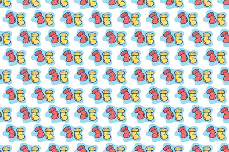 Nursery seamless pattern background. Colorful nursery iconic seamless pattern background