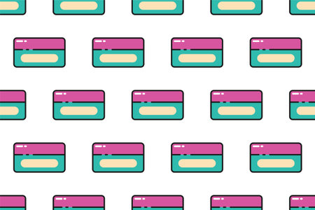 Seamless pattern background with beauty salon equipment icons. Make up icons pattern background templateのイラスト素材