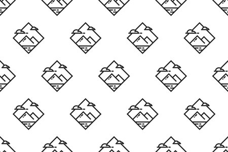 Landscape icon seamless pattern background templateのイラスト素材