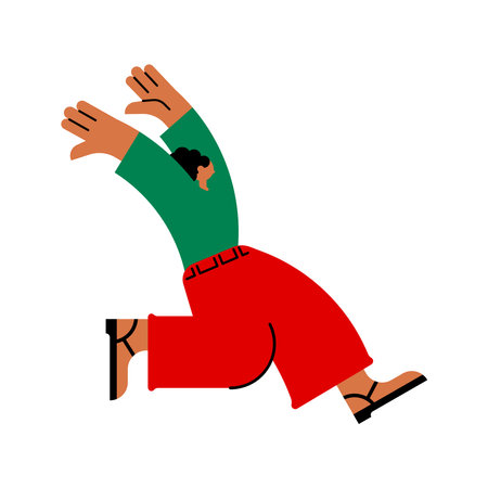 People having fun pose illustration. Colorful illustration of young people having funのイラスト素材