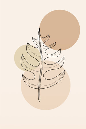 Abstract botani wall art decoration. Boho flower wall decor printable poster. Flower wall art home decoration posterのイラスト素材