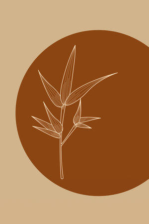 Abstract botani wall art decoration. Boho flower wall decor printable poster. Flower wall art home decoration posterのイラスト素材