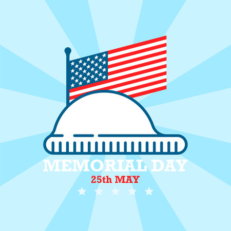 Memorial day backround illustration. 25th May memorial day illustrationのイラスト素材