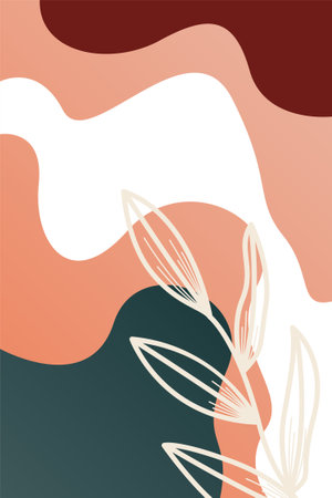 Flower abstract wall art decor illustration. Printable boho abstract wall art posterのイラスト素材