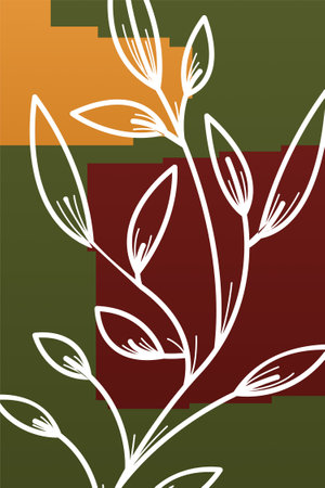 Flower abstract wall art decor illustration. Printable boho abstract wall art posterのイラスト素材