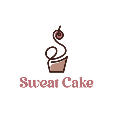 Cake logo design template. Sweat cake logo template