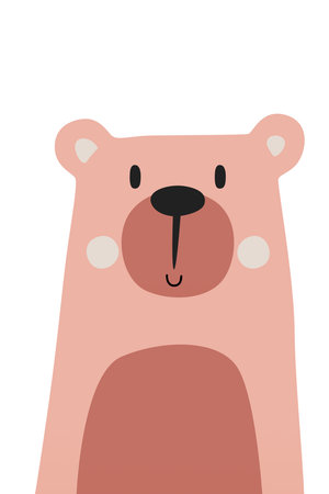 Cute bear clip art kids nursery. Scandinavian bear nursery wall art decorのイラスト素材