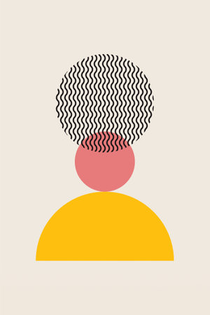 Flat color bauhaus wall art decoration. Abstract wall decor illustrationのイラスト素材