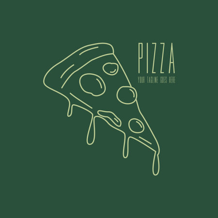 Pizza logo design template. Fast food logo templateのイラスト素材