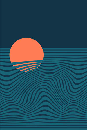 Abstract shape boho bauhaus wall art decor background. Boho bauhaus illustration backgroundのイラスト素材