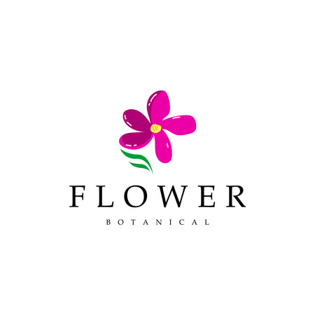 Elegant botanical flower logo with a minimalist design and clean lines. Perfect for beauty brands, natural products, florists, organic skincare, or eco-friendly businesses. Provided in vector format, fully scalable and easy to customize for any branding need.のイラスト素材