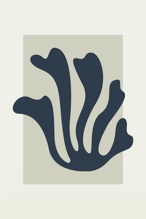 Botanical Boho Minimalist Abstract Shape Wall Art Decorationのイラスト素材