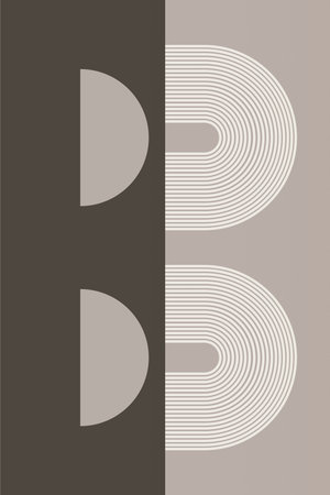 Bohemian Geometric Abstract Wall Art. Mid Century Modern Designのイラスト素材